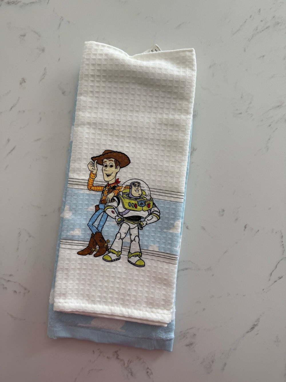 Disney Toy Story Woody & Buzz White Blue Kitchen Towel Set - Picture 2 of 5